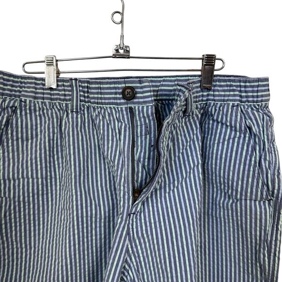 Chubbies Mens 5.5” Inseam Originals Sz XL Blue Green Striped Seersucker Shorts - Picture 6 of 9